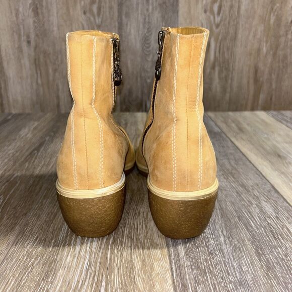 Timberland Camel Tan Nubuck Leather Wedge Zip Ankle Boots 37356 Womens US Size 8 - Picture 9 of 14